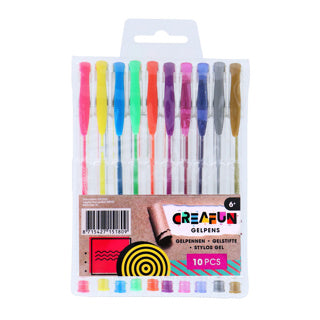 Creafun gelpennen neon glitter metallic 10 stuks