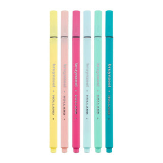 Bruynzeel fineliner set 6 kleuren licht