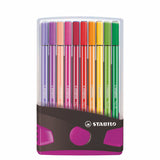 STABILO Pen 68 Colorparade Antraciet Roze, 20st.