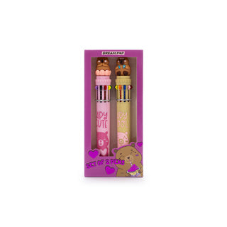 Dreampop set van 2 veelkleurige pennen capibara