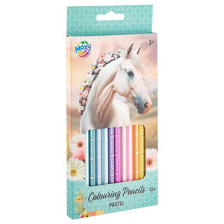 Creative craft group kleurpotloden pastel horse collection 12 stuks