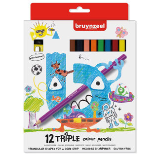 Bruynzeel kleurpotloden triple 12 stuks