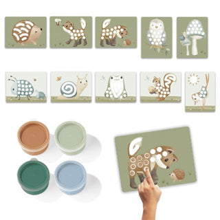 Little dutch vingerverf set forest friends groen 14 delig