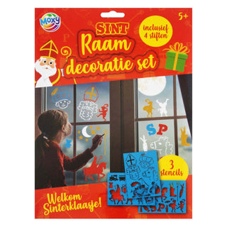 Creative craft group sint raam decoratieset 3 sheets a4 + 4 stiften
