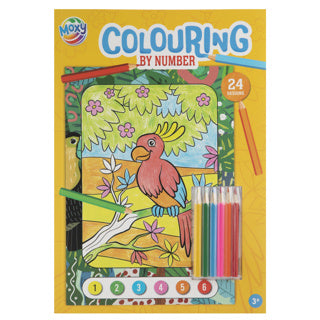 Creative craft group kleuren op nummer met 6 kleurpotloden