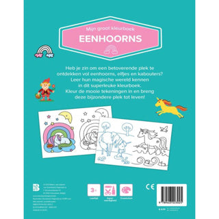 Boek groot kleurboek eenhoorns