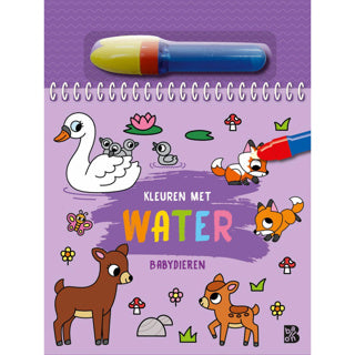 Kleuren met water babydieren