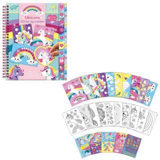 Totum Stickerboek Stickeren op nummer Eenhoorn