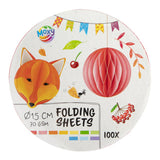 Creative craft group vouwblaadjes rond 15cm, 100 vellen 10 kleuren