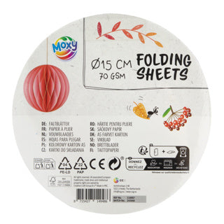 Creative craft group vouwblaadjes rond 15cm, 100 vellen 10 kleuren