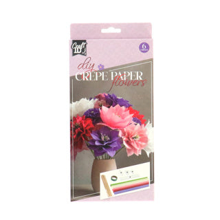 Creative craft group hobbyset crepe bloemen maken 6 sheets 20x25 cm
