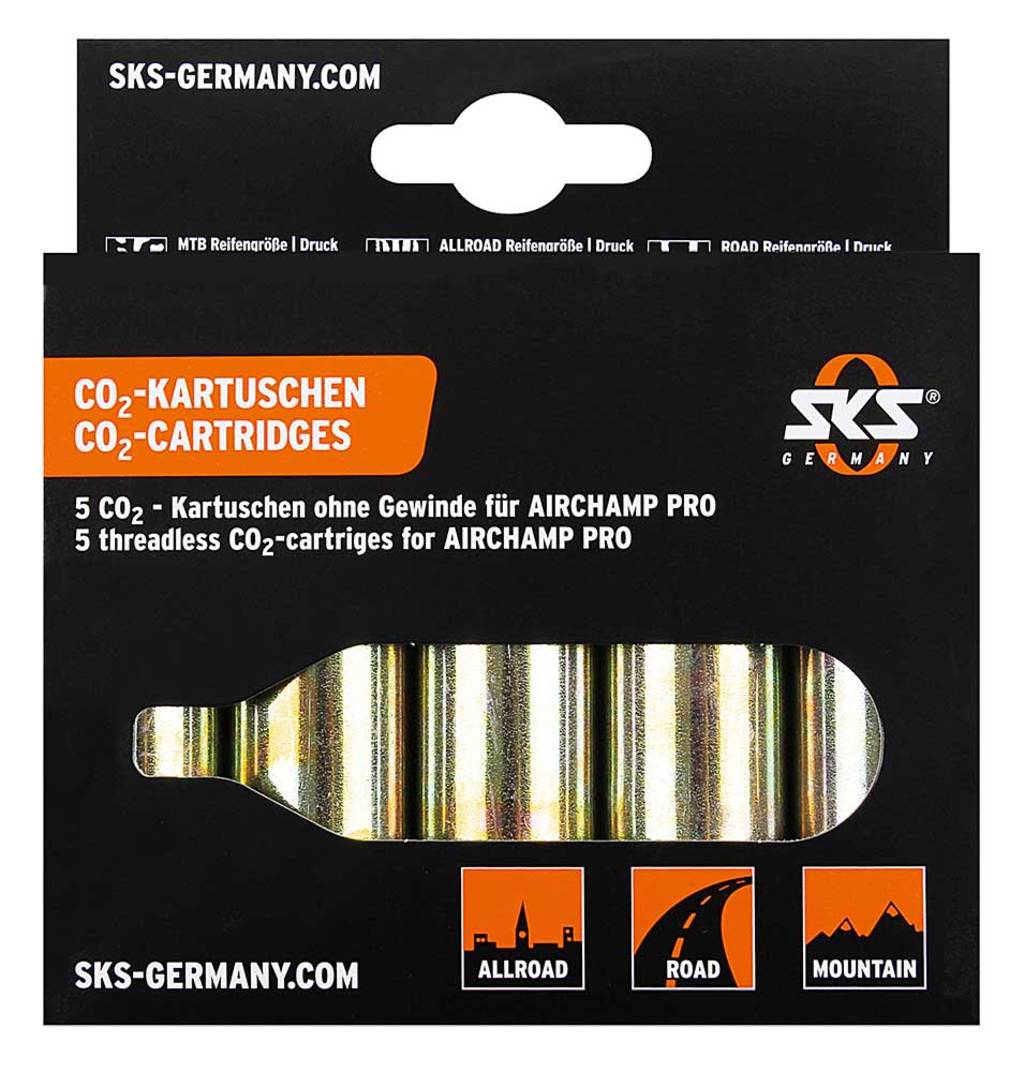 Sks luchtpatronen (5) 16gr. airchamp co2 z draad
