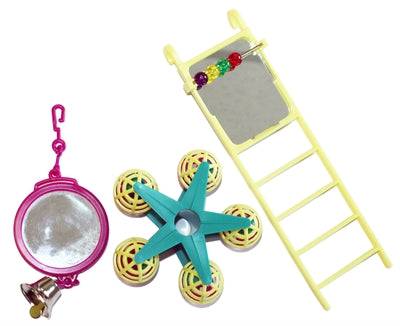 Happy pet bird toy mp spiegel ladder carousel