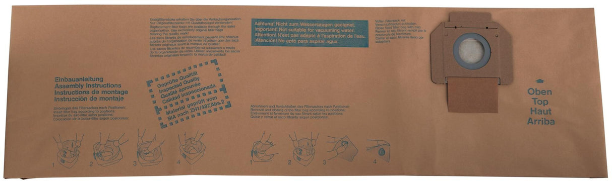 Nilfisk blauwe lijn stofzuigerzakken filter bag 2-ply 5pcs f.turbo xl,25