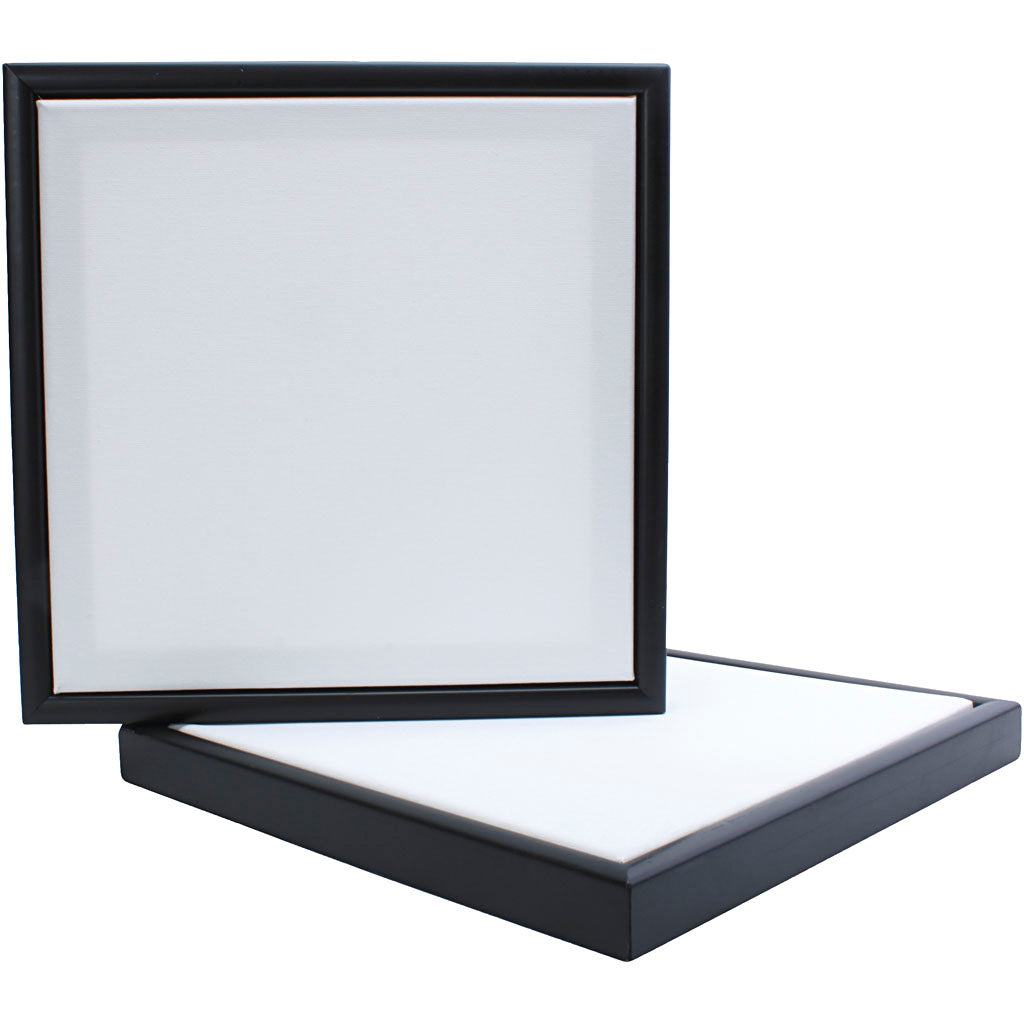 Creativ bedrijfscanvas met lijst, afm 30x30 cm, 280 gr, zwart, wit, 1 stuk