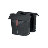 Basil City dubbele fietstas - waterafstotend polyester - zwart - Universal Bridge systeem - 28-32L