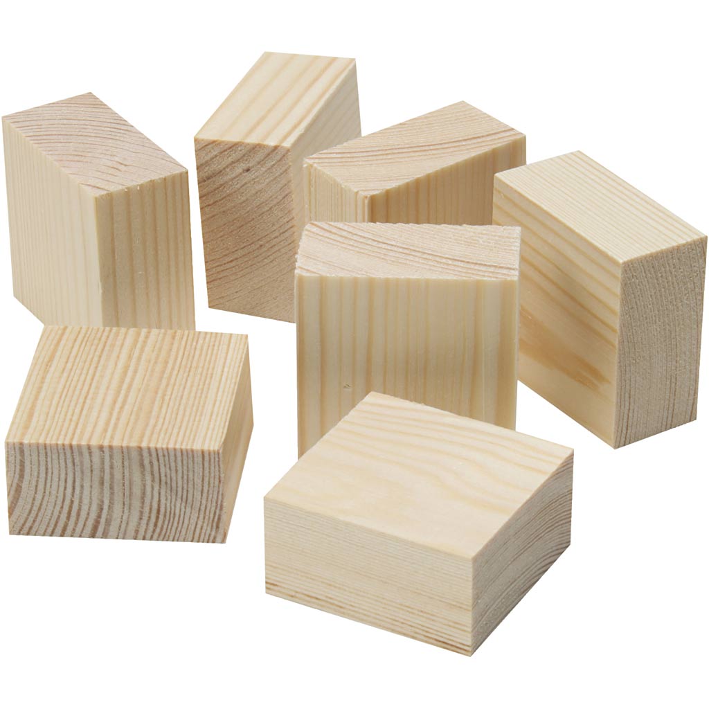 Creativ company houten blokken poten, afm 4x4x2 cm, 50 stuk 1 zak