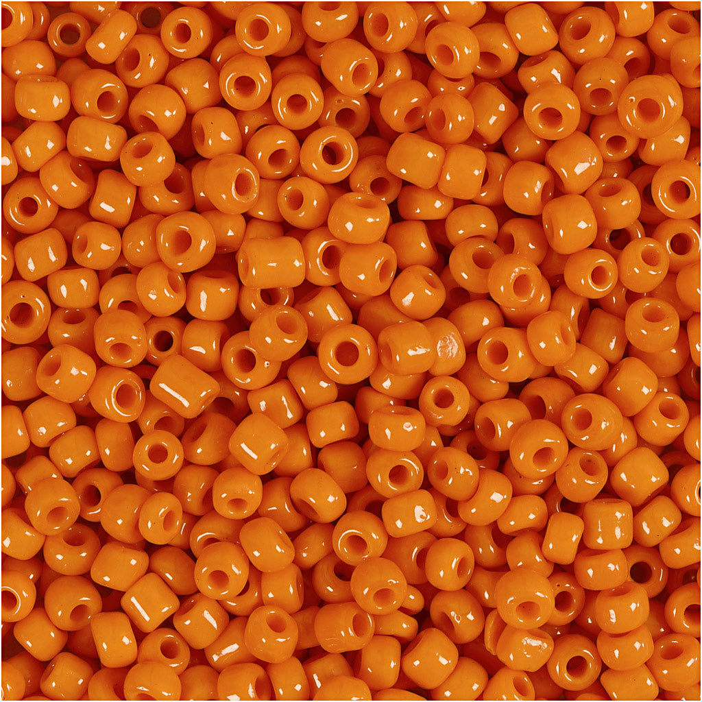 Creativ company rocailles, d 3 mm, afm 8 0, gatgrootte 0,6-1,0 mm, oranje, 25 gr 1 doos