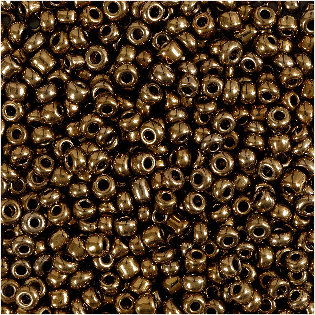 Creativ company rocailles, d 3 mm, afm 8 0, gatgrootte 0,6-1,0 mm, brons, 25 gr 1 doos