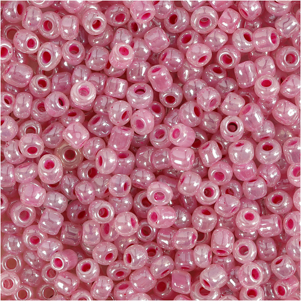 Creativ company rocailles, d 3 mm, afm 8 0, gatgrootte 0,6-1,0 mm, roze, 25 gr 1 doos