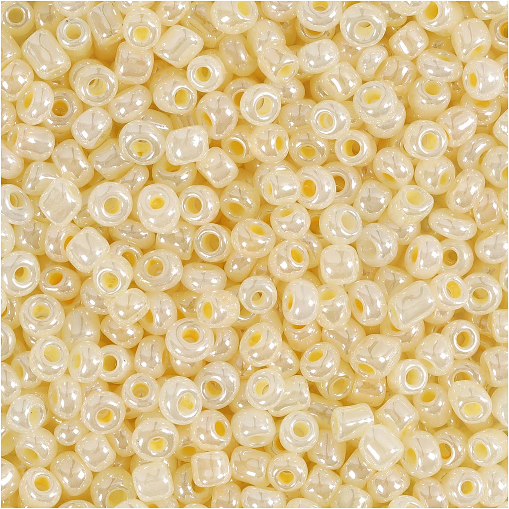 Creativ company rocailles, d 3 mm, afm 8 0, gatgrootte 0,6-1,0 mm, ivoor, 500 gr 1 doos