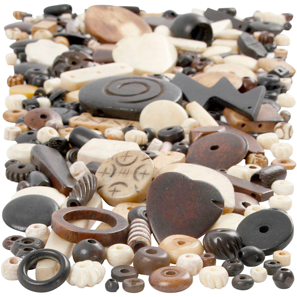 Creativ company natuurlijke mix, afm 5-30 mm, gatgrootte 1-2 mm, 300 gr 1 doos