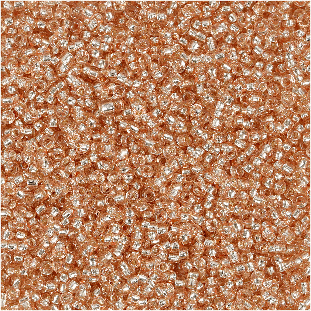 Creativ company rocailles, d 1,7 mm, afm 15 0, gatgrootte 0,5-0,8 mm, perzik, 25 gr 1 doos