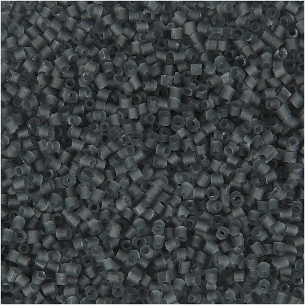 Creativ company rocailles 2-cut, d 1,7 mm, afm 15 0, gatgrootte 0,5 mm, transparant grijs, 25 gr 1 doos