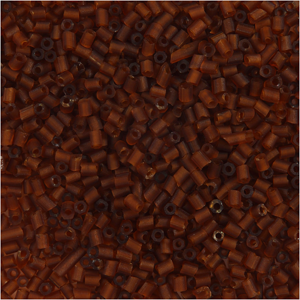 Creativ company rocailles 2-cut, d 1,7 mm, afm 15 0, gatgrootte 0,5 mm, bruin, 500 gr 1 zak