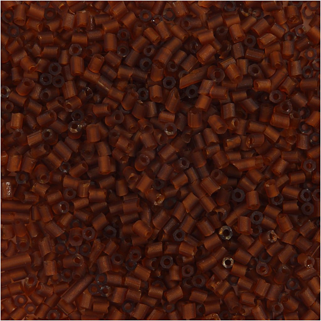 Creativ company rocailles 2-cut, d 1,7 mm, afm 15 0, gatgrootte 0,5 mm, bruin, 25 gr 1 doos