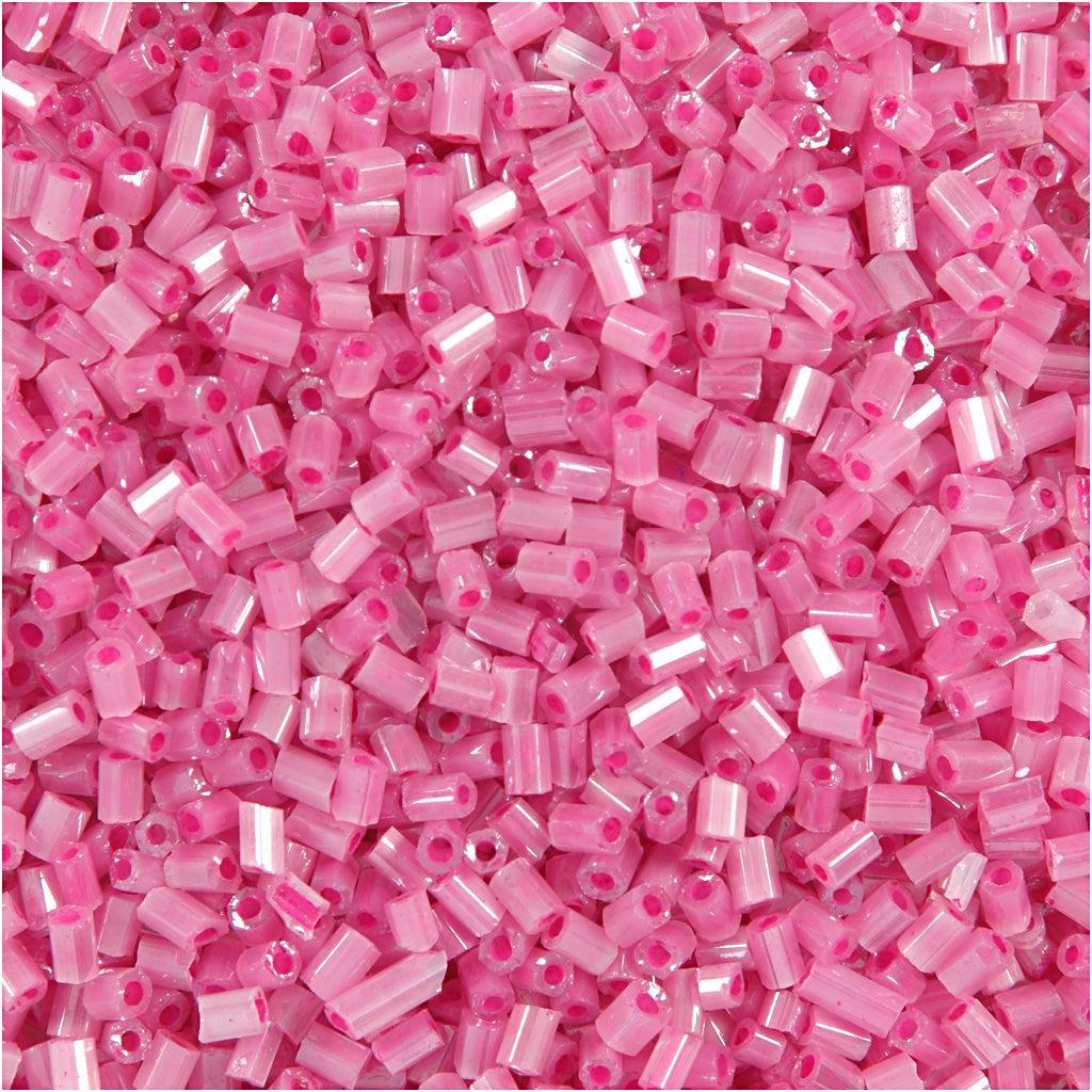 Creativ company rocailles 2-cut, d 1,7 mm, afm 15 0, gatgrootte 0,5 mm, roze, 500 gr 1 zak