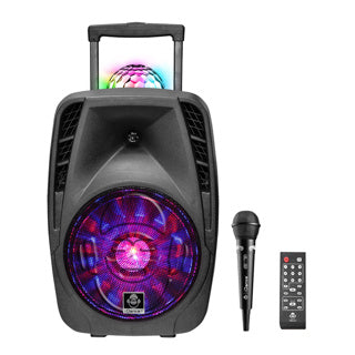 Idance boombox met licht en wielen en micro