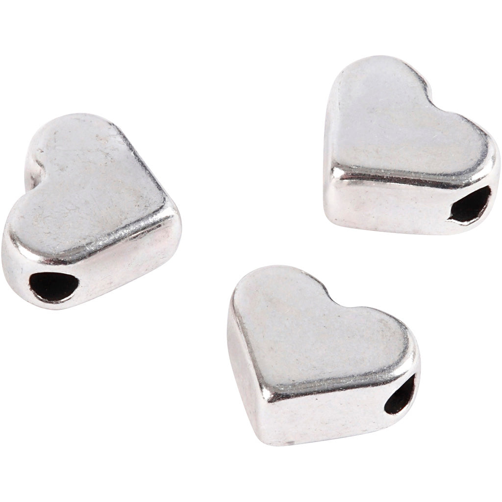Creativ company space kralen, afm 5,5x7 mm, gatgrootte 1 mm, verzilverd, 3 stuk 1 doos