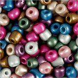 Creativ company rocailles, d 5 mm, afm 4 0, gatgrootte 1,2 mm, ca. 500 stuk, metallic kleuren, 130 gr 1 doos