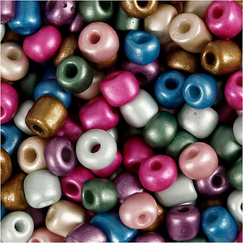Creativ company rocailles, d 5 mm, afm 4 0, gatgrootte 1,2 mm, metallic kleuren, 720 gr 1 doosje