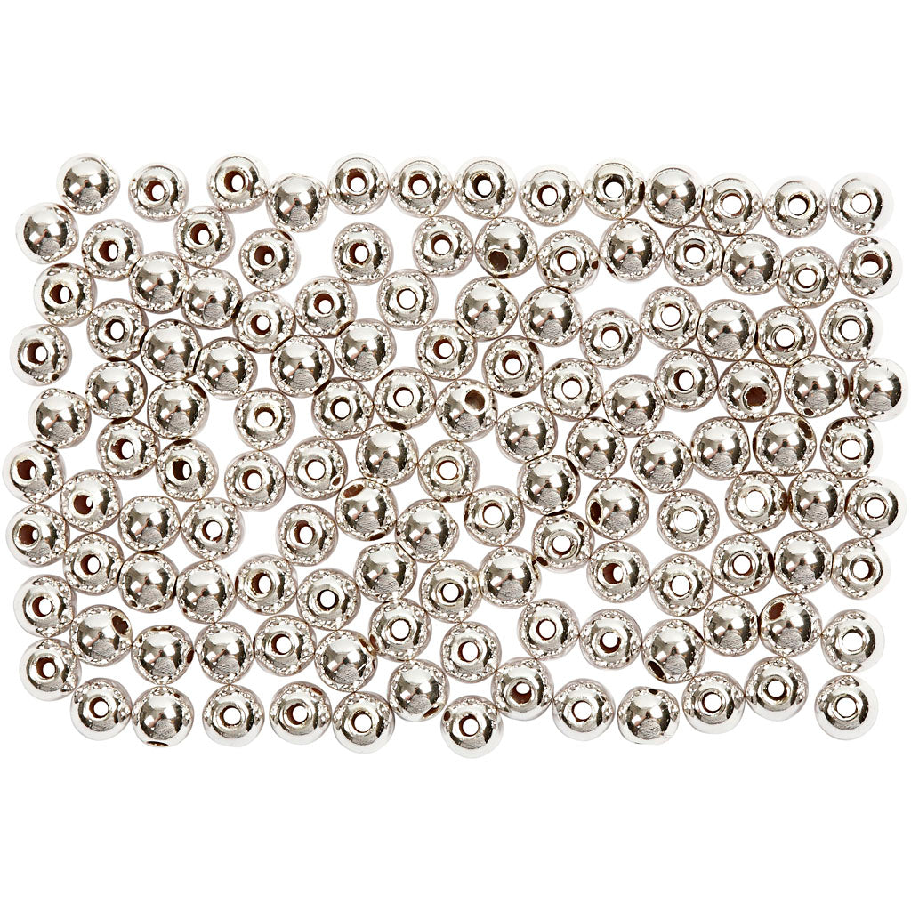 Creativ company waskralen, d 3 mm, gatgrootte 0,7 mm, zilver, 150 stuk 1 doos