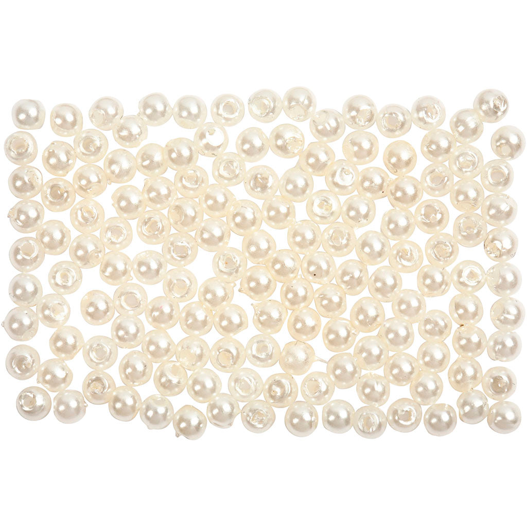 Creativ company waskralen, d 3 mm, gatgrootte 0,7 mm, parelmoer, 150 stuk 1 doos