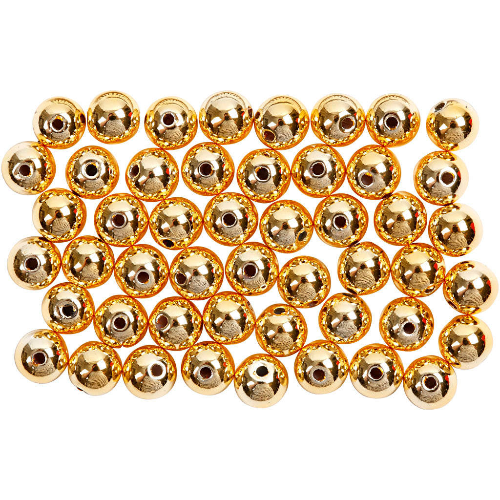 Creativ company waskralen, d 5 mm, gatgrootte 0,7 mm, goud, 100 stuk 1 doos