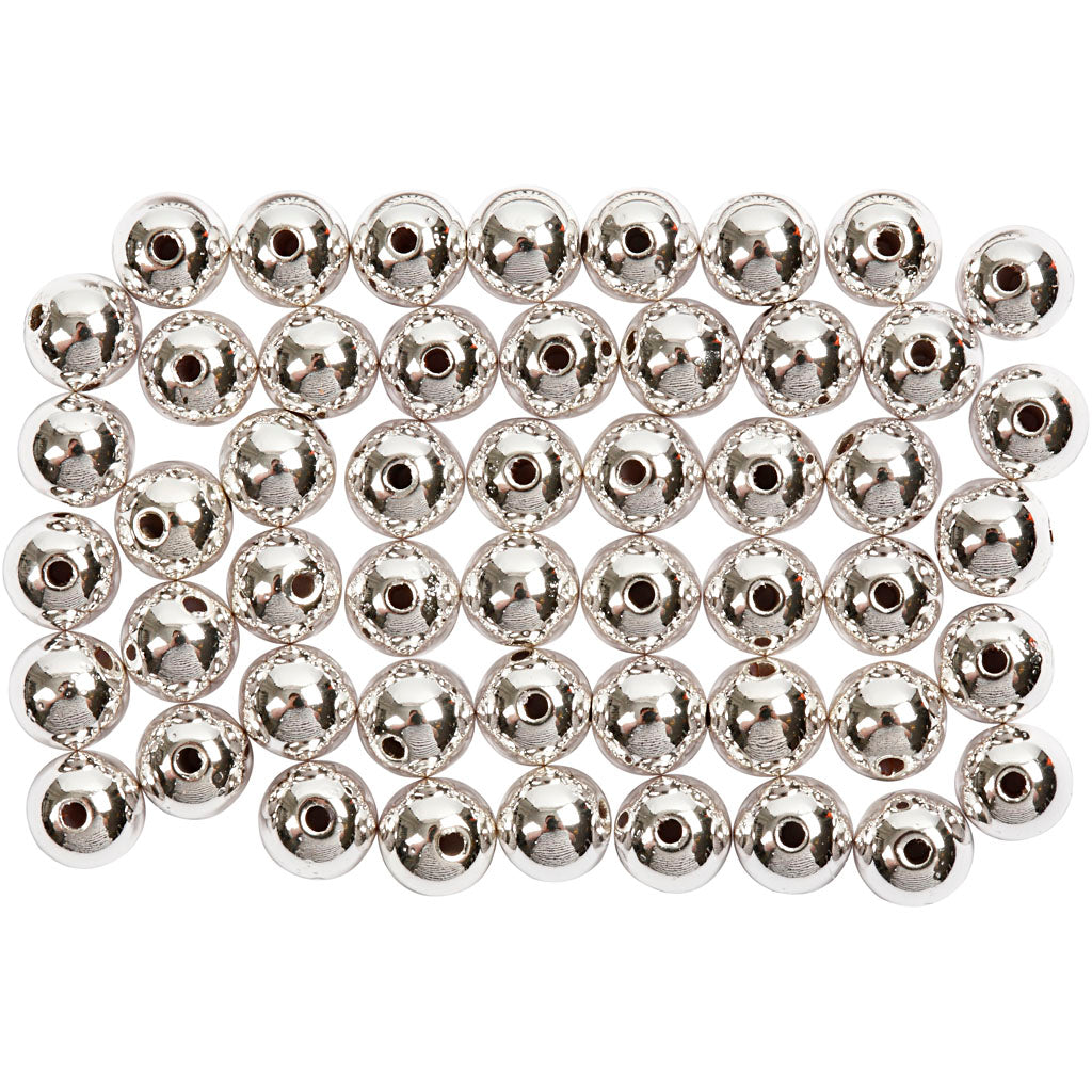 Creativ company waskralen, d 5 mm, gatgrootte 0,7 mm, zilver, 100 stuk 1 doos