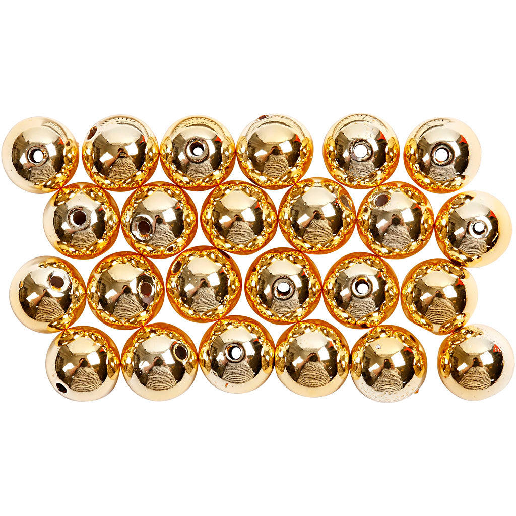 Creativ company waskralen, d 8 mm, gatgrootte 1 mm, goud, 50 stuk 1 doos
