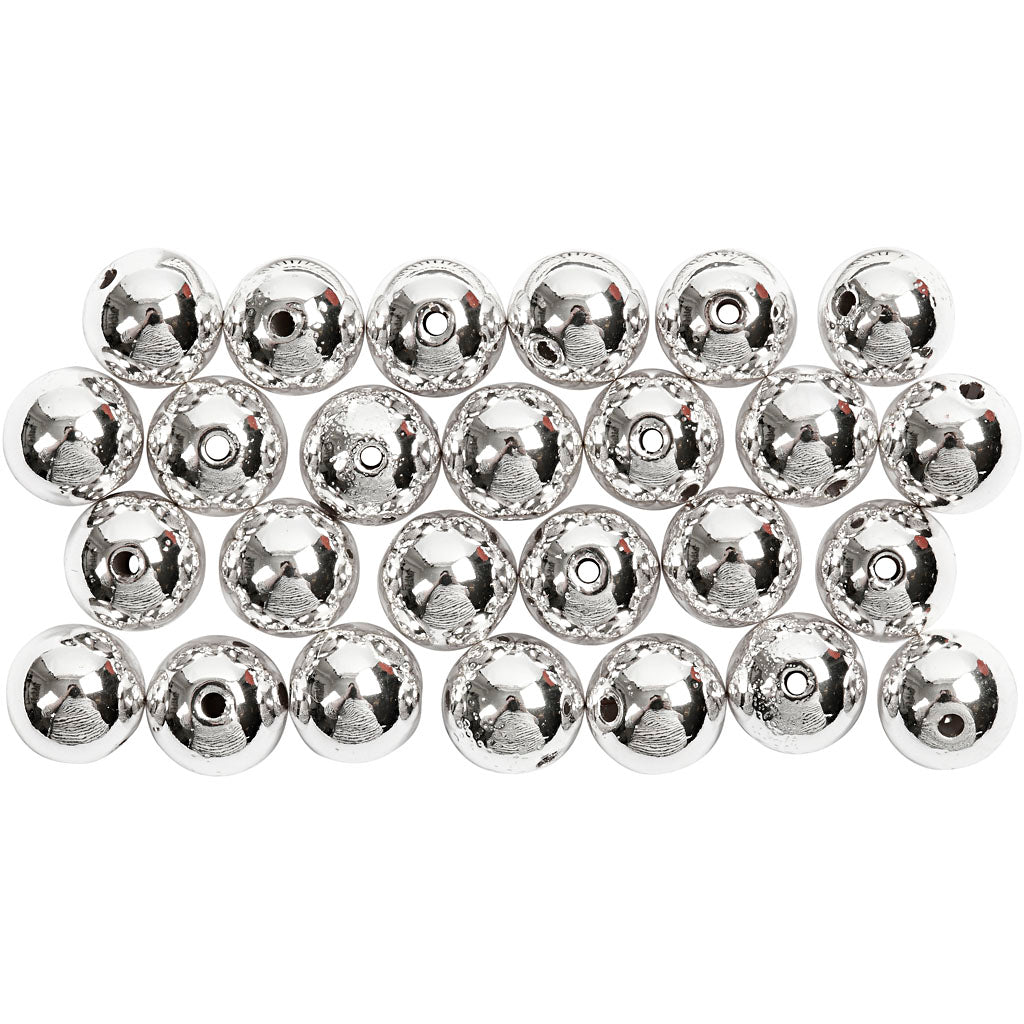 Creativ company waskralen, d 8 mm, gatgrootte 1 mm, zilver, 50 stuk 1 doos
