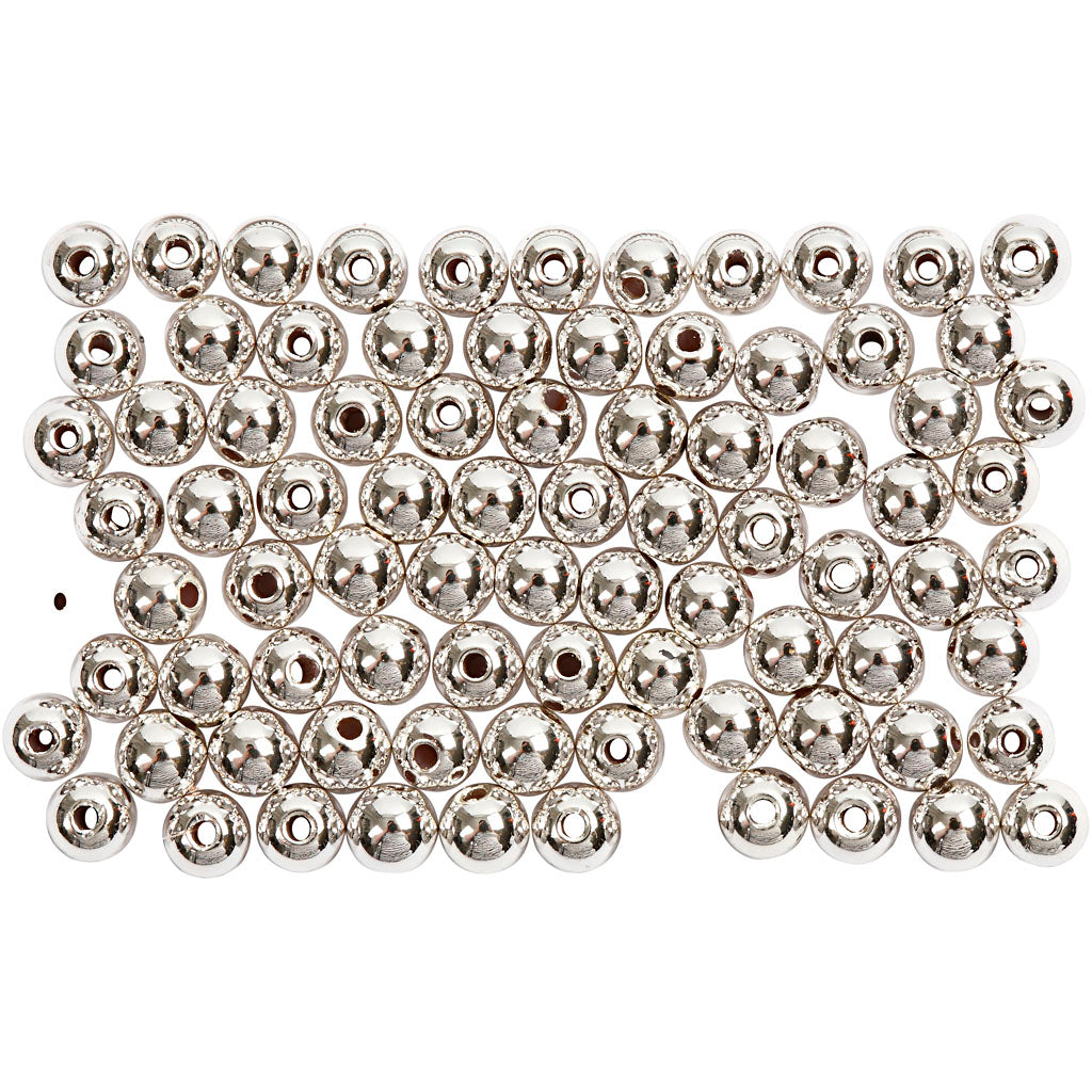 Creativ company waskralen, d 4 mm, gatgrootte 0,7 mm, zilver, 150 stuk 1 doos