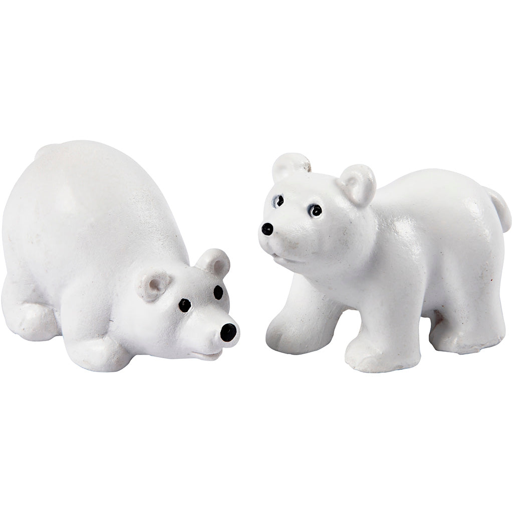 Creativ company miniatuur figuren, h: 30 mm, l: 45 mm, wit, 2 stuk 1 doos
