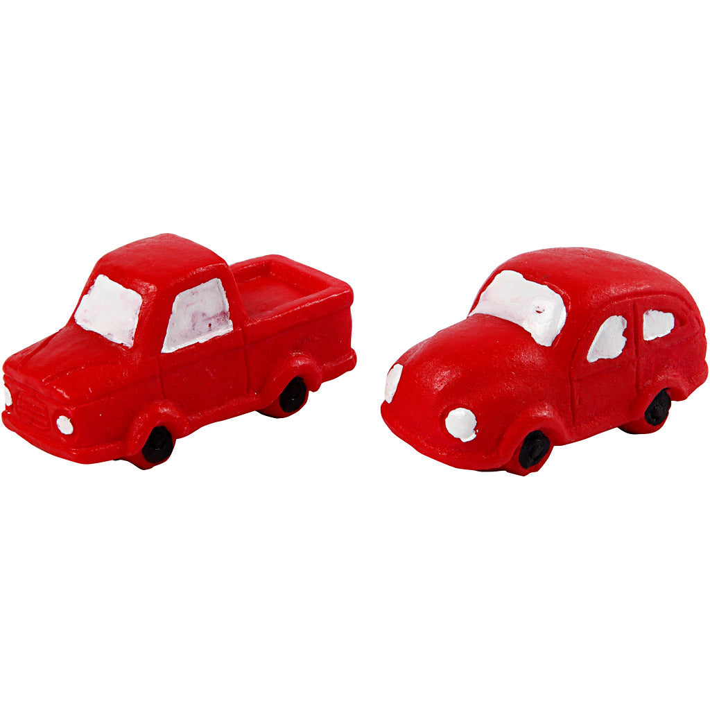 Creativ company miniatuur figuren, h: 20 mm, l: 40 mm, rood, 2 stuk 1 doos