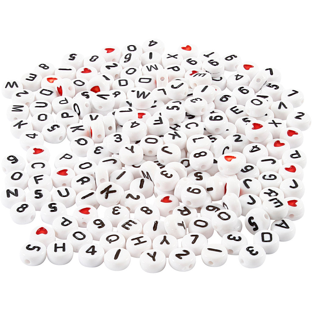 Creativ company letterkralen, afm 7 mm, gatgrootte 1,2 mm, ca. 1500 stuk, wit, 200 gr 1 doos