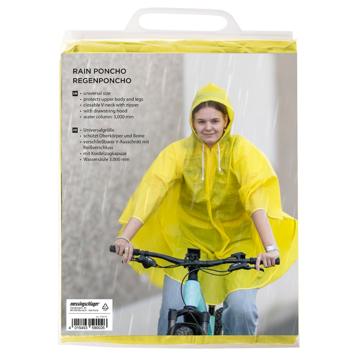 Puch regenponcho groot volwassen - geel