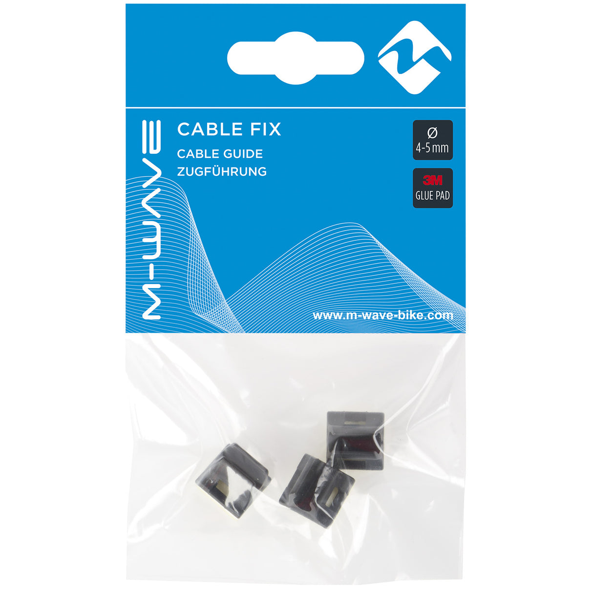 M-Wave Kabelgeleider 4-5 mm zwart (3 stuks)