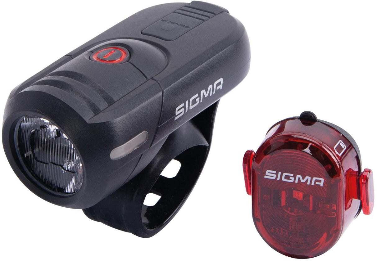 Sigma sport led verlichtingsset "aura 45 usb / nugget ii" bat.led light set sigma sp.aura 45 usb/nugget ii