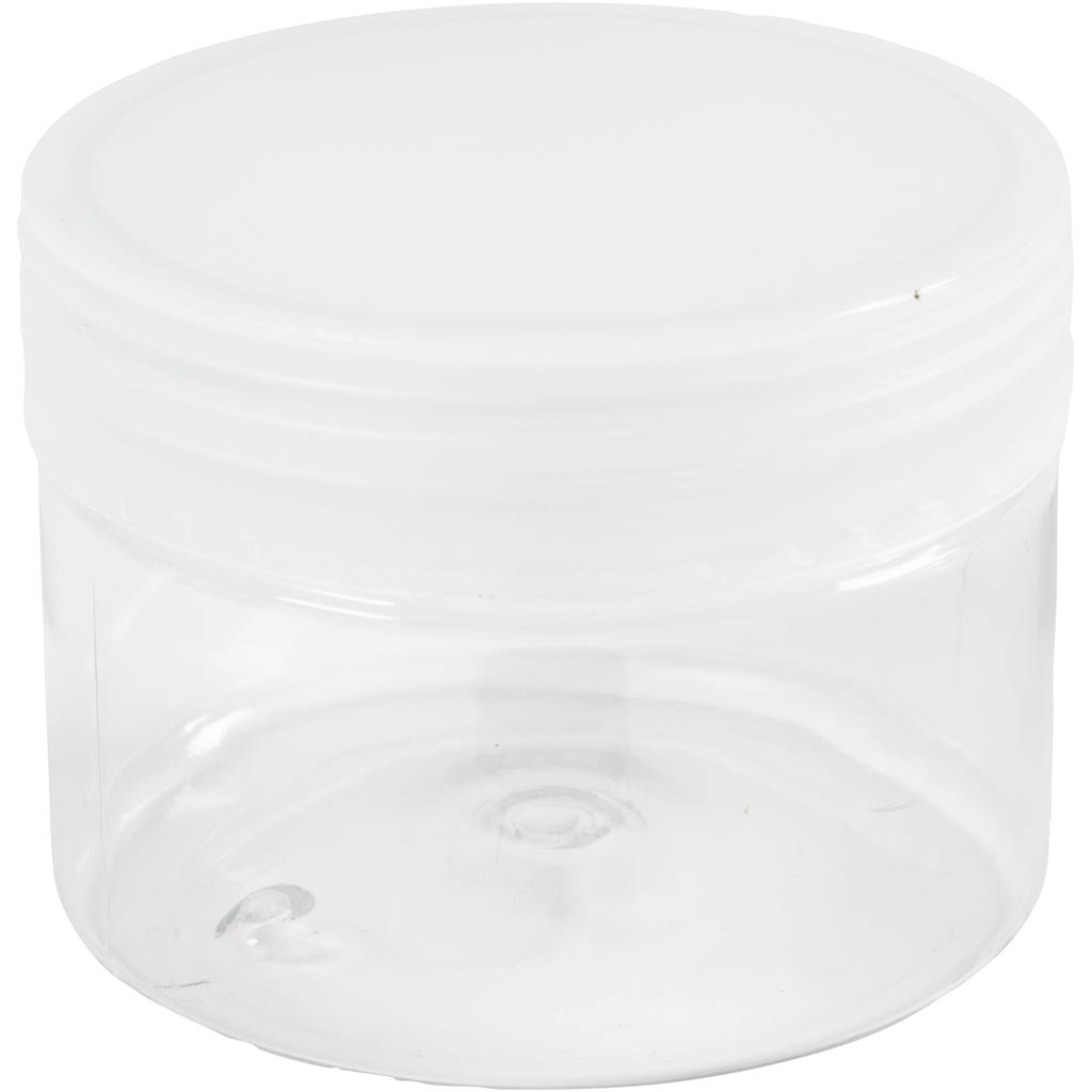 Creativ company plastic voorraadpotten, h: 5 cm, d 6,5 cm, 110 ml, 10 stuk 1 doos