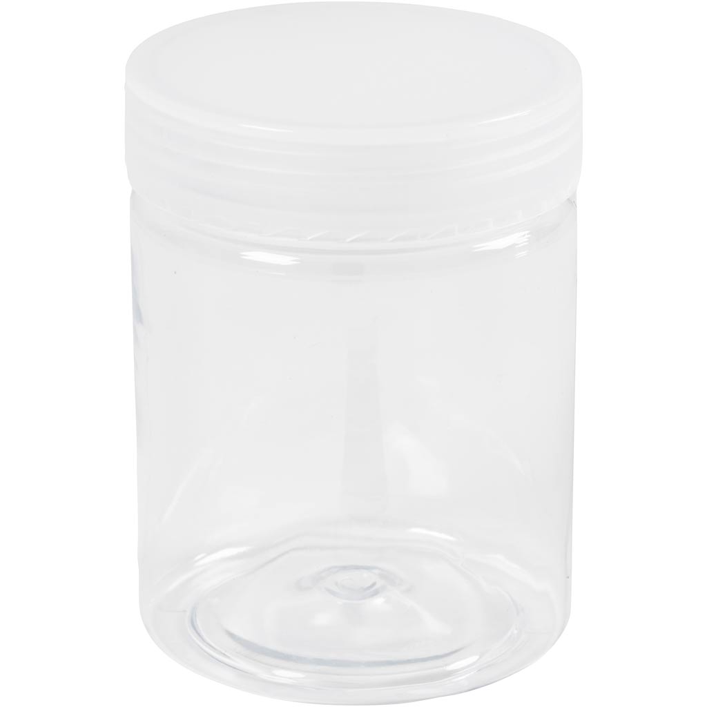Creativ company plastic voorraadpotten, h: 9 cm, d 6,5 cm, 250 ml, 10 stuk 1 doos